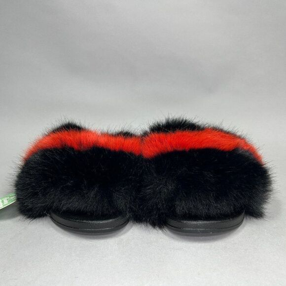 Funky Monkey Women's Size 10 Faux Fur Slide Sandals - Picture 2 of 8